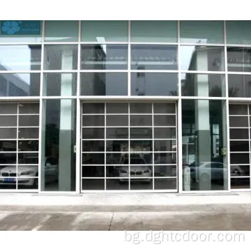Луксозно покритие филмово стъкло Алуминиеви секционни гаражни врати